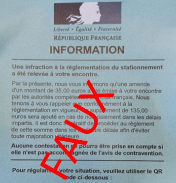 ⚠️ Depuis quelques jours, une arnaque au stationnement a été observée à #Rennes. Si vous trouvez ce type d'avis sur votre pare-brise 🚗 ne flashez pas le QR code ⛔ Le seul site pour le règlement d'infraction en ligne est
👉 amendes.gouv.fr ✅