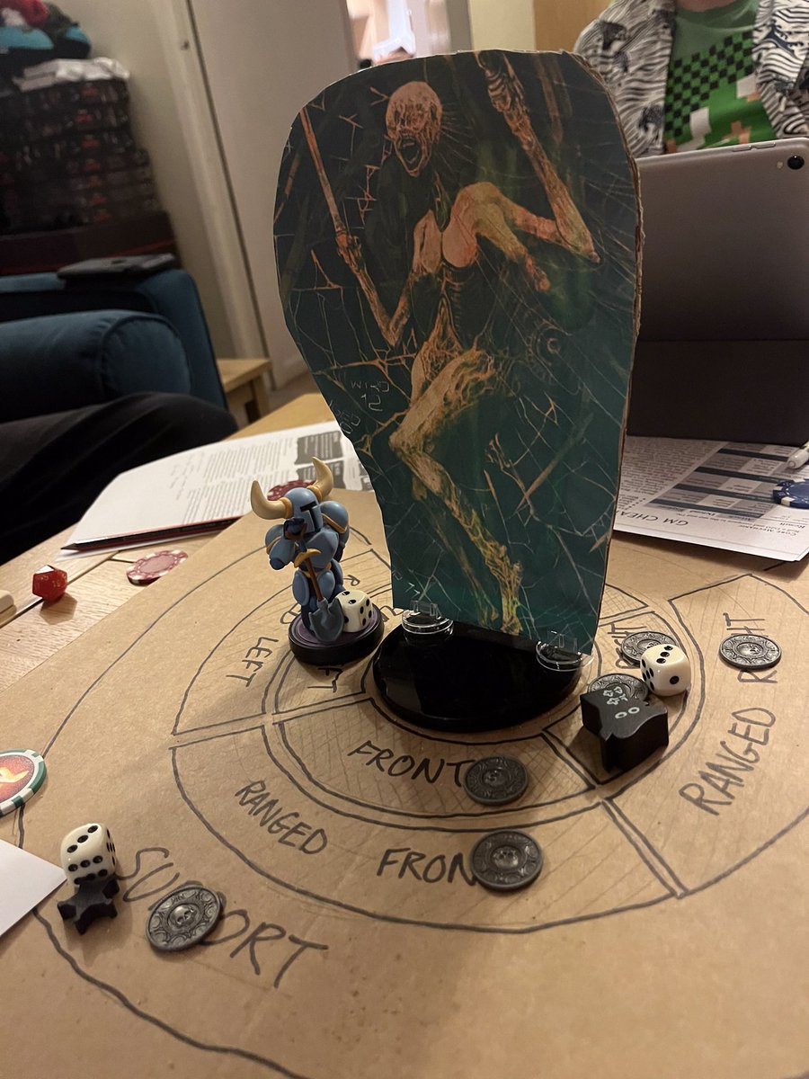 Loved the Grisham Priory quick start <a href="/RowanRookDecard/">Rowan, Rook & Decard</a> Took two sessions; first ended with hunters getting shredded by the Tailor but after some re-speccing they blew her head off. Brilliant focused exploring/boss fight flow. Can’t wait for more! #ttrpg #hollows