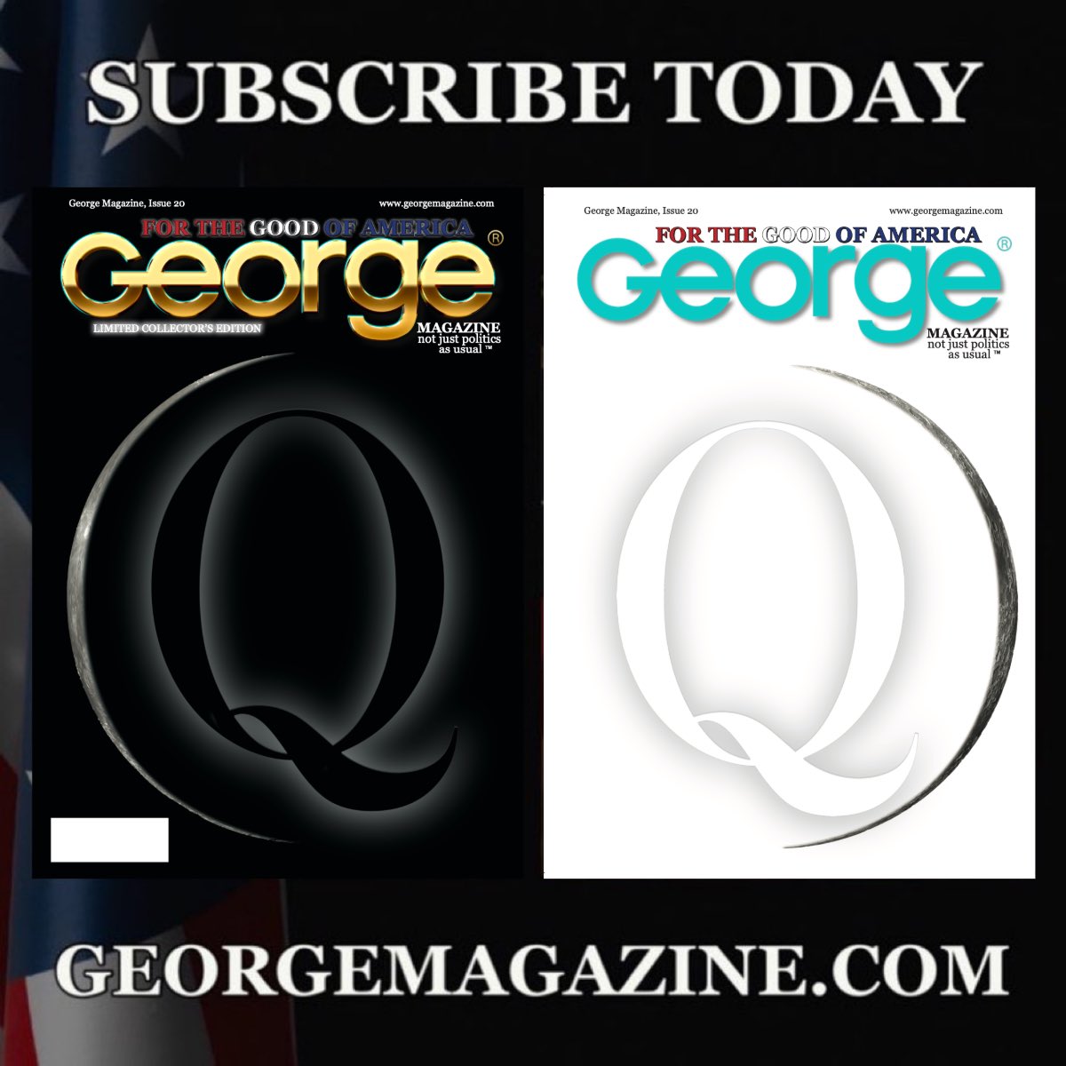 It's HERE!! George Magazine, Issue 20 Buy it here: georgemagazine.com/buy-george-mag… Subscribe here: georgemagazine.com/subscribe-geor… Some of the article titles in this jam-packed Issue 20 are: Unraveling the Persistence of Belief in “Q” in Election Year 2024 | The Great Awakening: Is it the