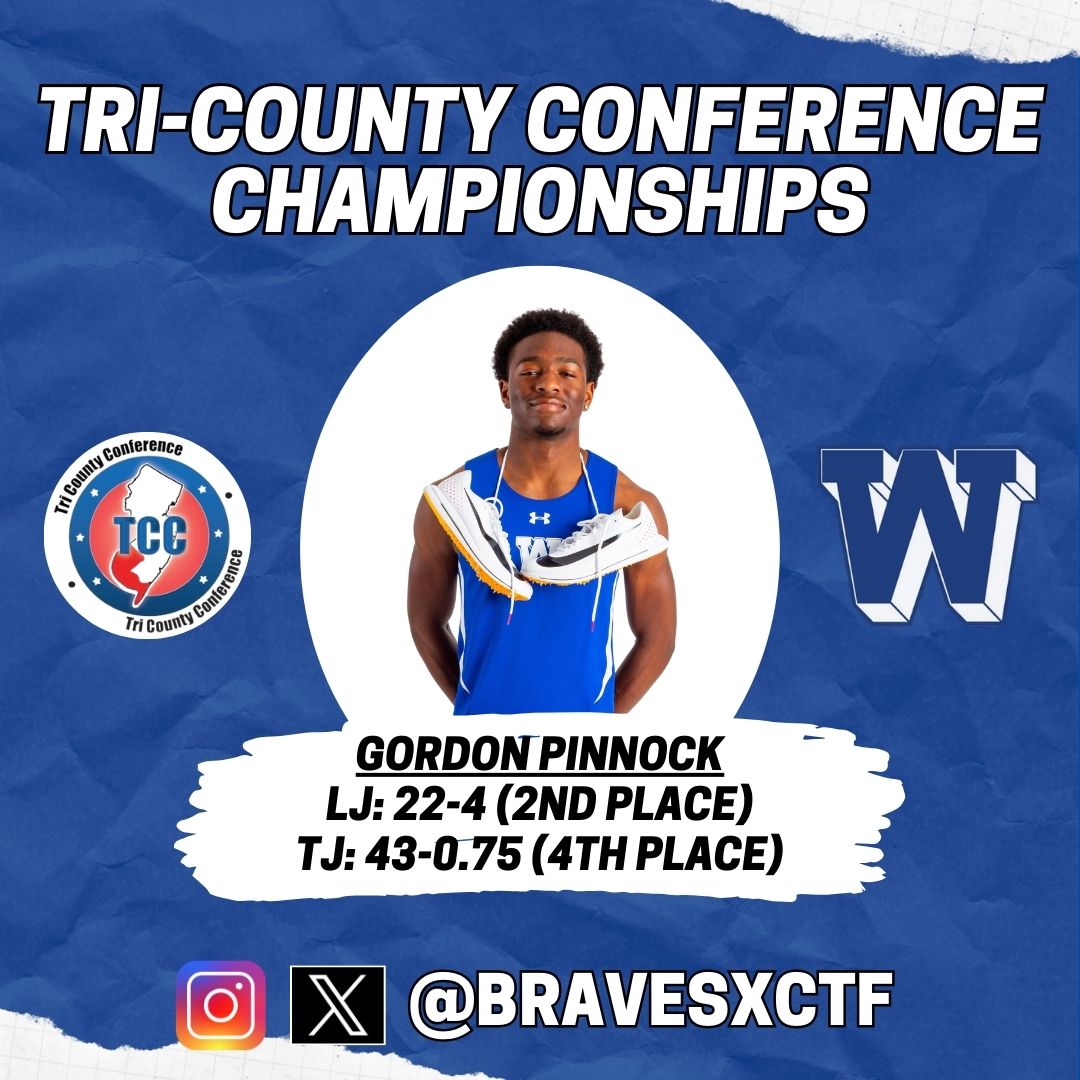 bravesxctf's tweet photo. ⚡️TCC CHAMPIONSHIPS⚡️

MEDAL WINNERS:
🔵Alex Hollimon-110mH
⚪️Gordon Pinnock-LJ (NJ Top25), TJ
🔵Dylan Saber-800m
⚪️Ian Israel-100m https://t.co/fasfjitxYA