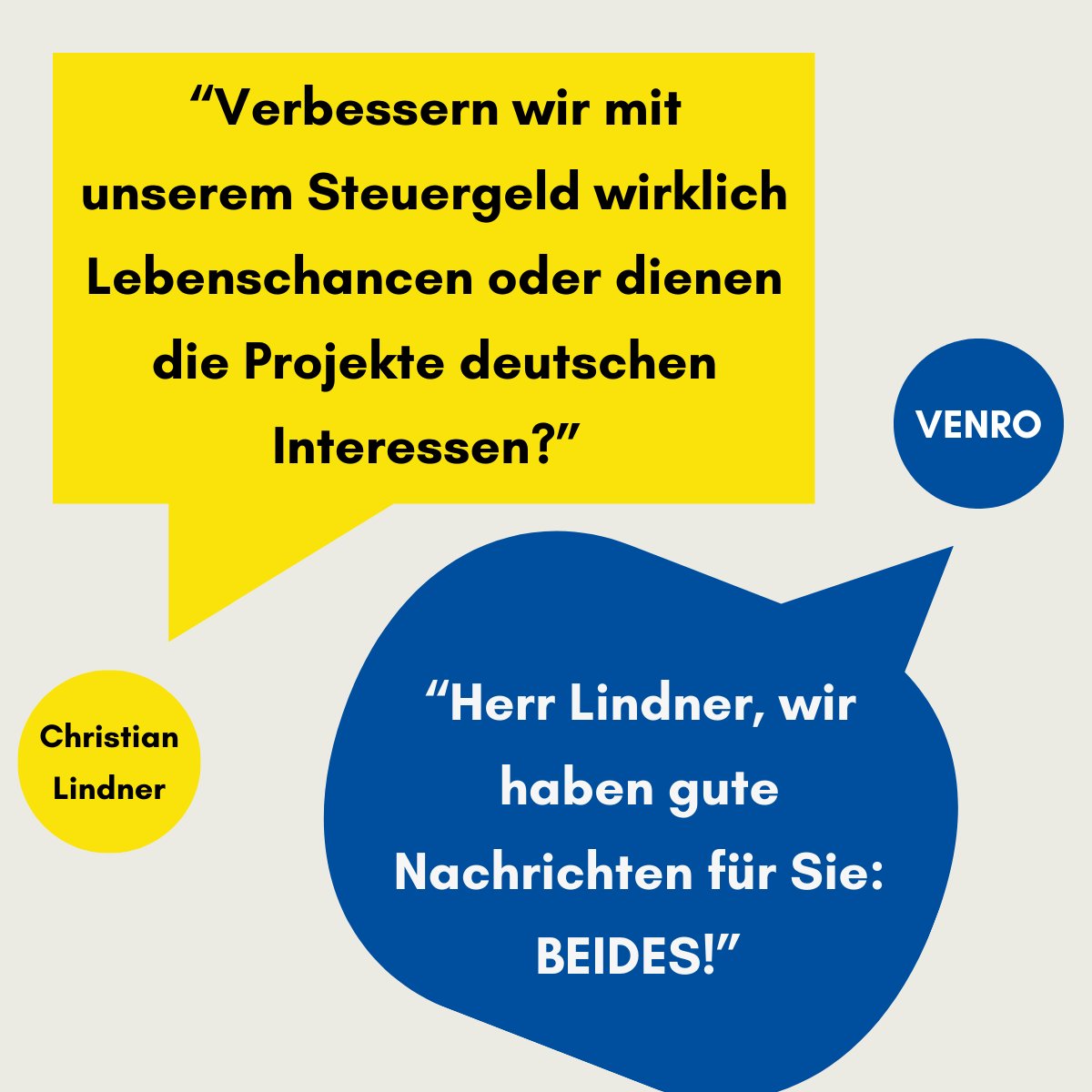 VENRO KOMMENTIERT: ... ein Zitat von Bundesfinanzminister Christian Lindner: @c_lindner: tinyurl.com/2xj25hqj