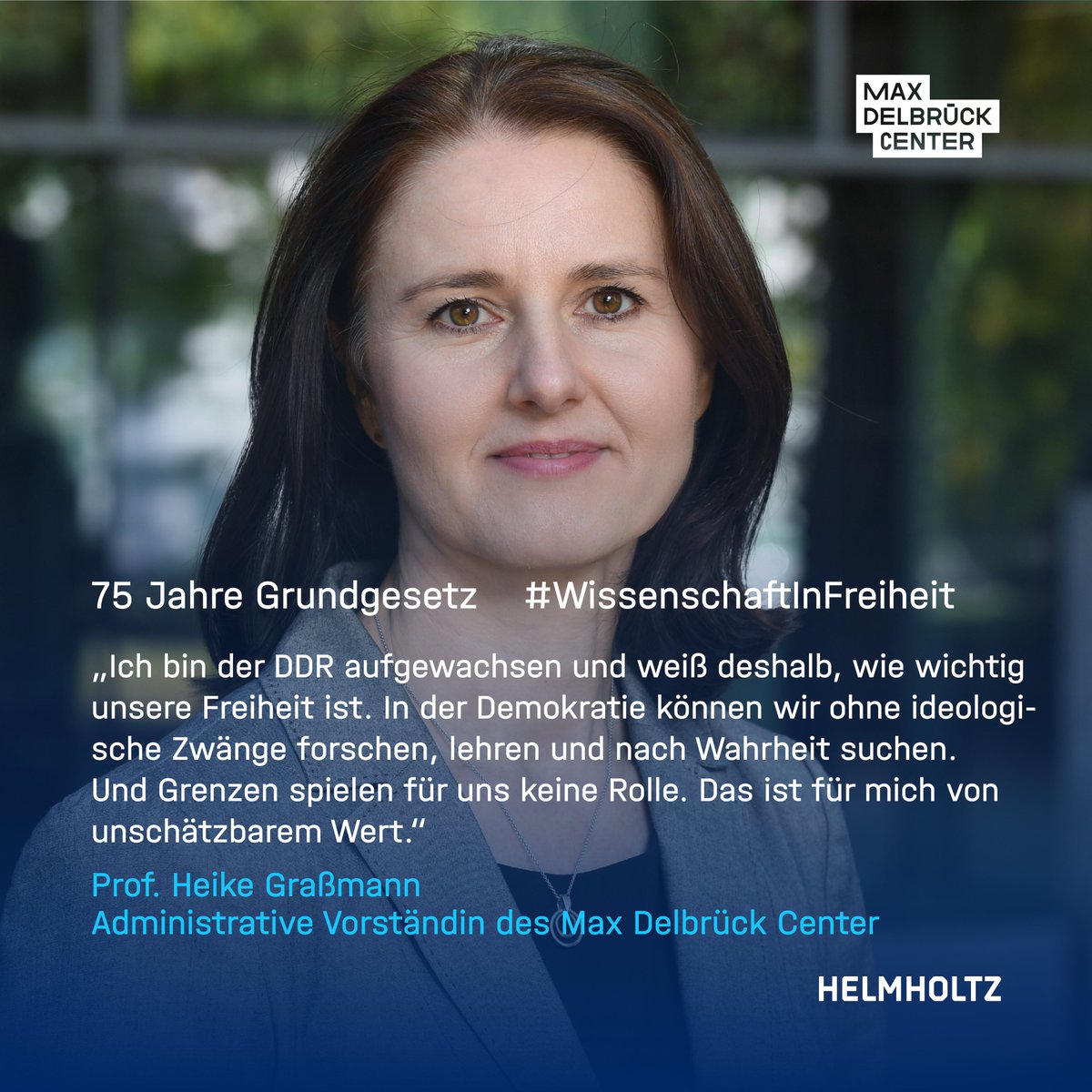 Seit 75 Jahren ermöglicht das #Grundgesetz #WissenschaftInFreiheit – seit 33 Jahren auch in Ostdeutschland: Am #mdcBerlin forschen wir seit der Gründung 1992 in Freiheit. Deshalb feiern wir das Fest der Demokratie.
@helmholtz_de #75JahreGrundgesetz #35JahreMauerfall #Freiheit