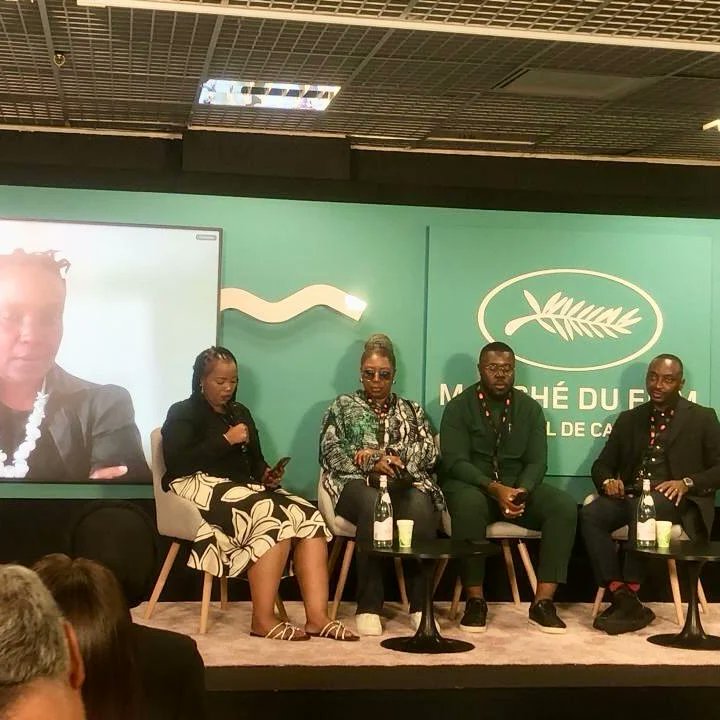 NFVF Head of Operations, Onke Dumeko, moderated the Nigerian government support of the Nigerian film industry, discussing more government support for the film industry, with a strong drive towards developing the creative economy in states and national governance, at #cannes2024.