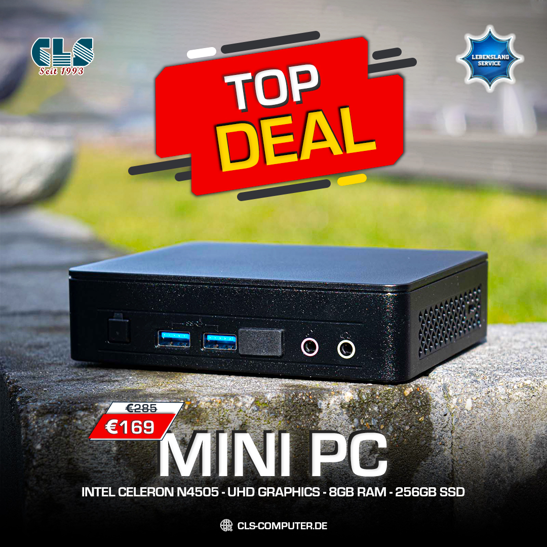 cls_computer's tweet image. 🚀 Entdecken Sie die Leistungsfähigkeit von Compact Computing!

👉 KLICKEN: cls-computer.de/mini-pc-intel-… und steigern Sie Ihr Tech-Game!

#IntelCeleronN4505 #CompactComputing #celeron #SlimPowerhouse #WorkspaceRevolution #PortableWorkstation #MiniPC