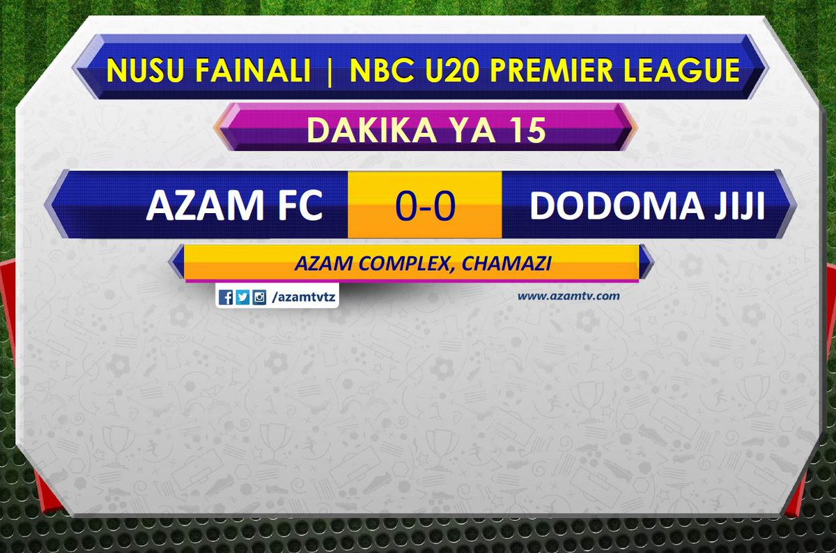 azamtvtz's tweet photo. 15’ | #NBCU20PL
Azam FC 0-0 Dodoma Jiji
Iko LIVE #AzamSports1HD
#SimbaU20 #KageraSugarU20 #NBCU20PremierLeague #AzamFCVsDodomaJiji #AzamFC #DodomaJiji https://t.co/4u7vfVXPex