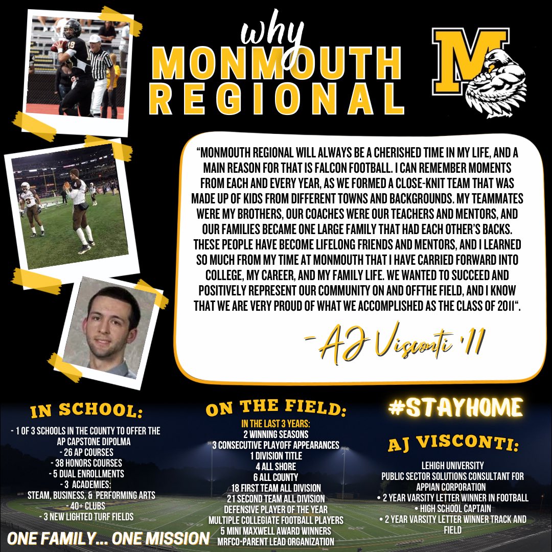 This weeks “Why Monmouth Regional” 2011 graduate AJ Visconti