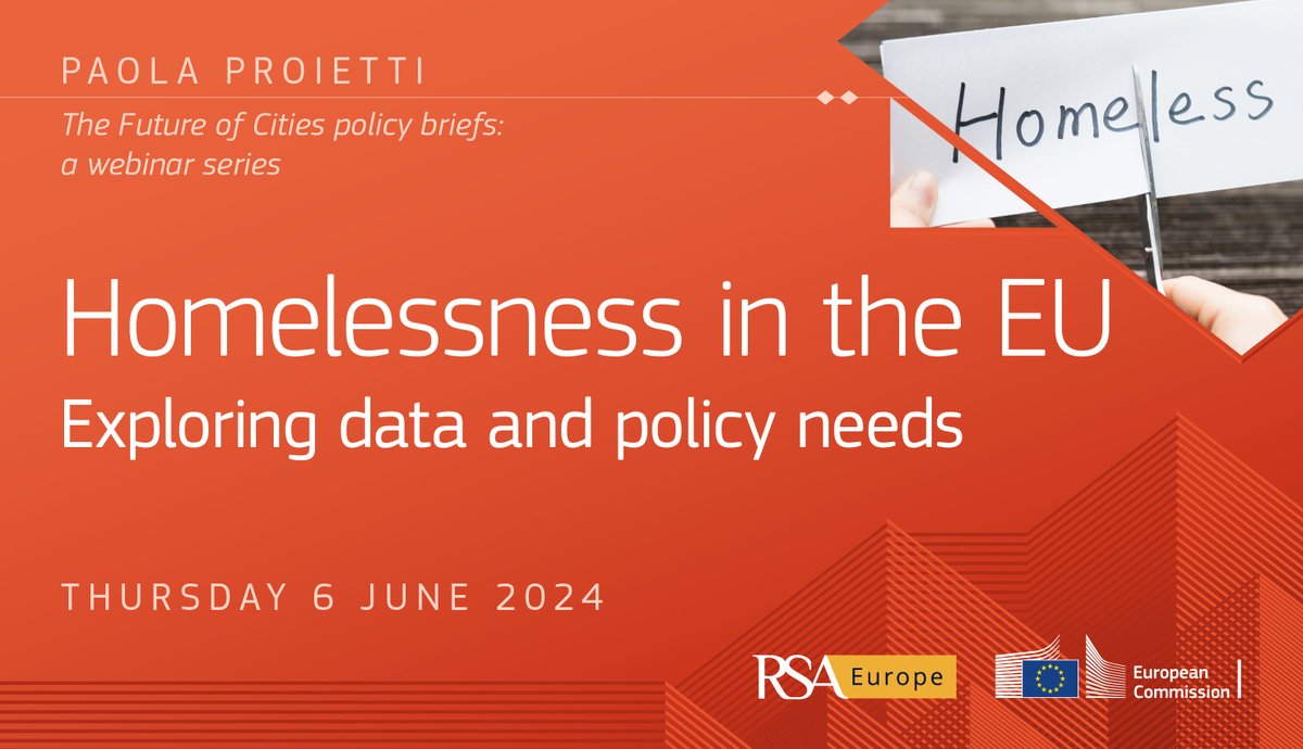 Register now for the 2nd Webinar in the @EU_ScienceHub #FutureofCities series. ➡️Homelessness in the EU: Exploring Data and Policy Needs ⏰6 June 1pm BST 📢 @proiettpaola @DijkstraLewis @FreekSpinnewij1 Solene Molard @AriannaGatta Alexandre Lloyd 💻bit.ly/JRCweb24 🔁