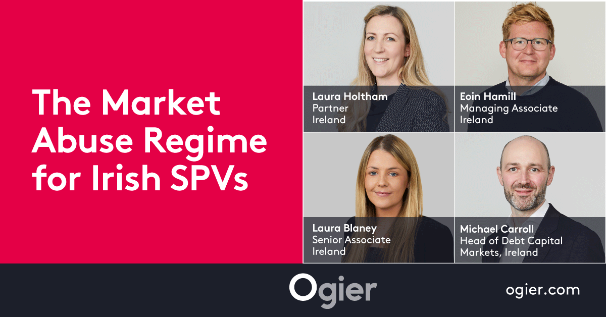 In the latest article from our structured finance team in Ireland, we look at compliance with MAR for Irish SPVs: loom.ly/e7yzA2Q

#structuredfinance #Ireland #spv #GlobalABS2024 #globalabs #finance