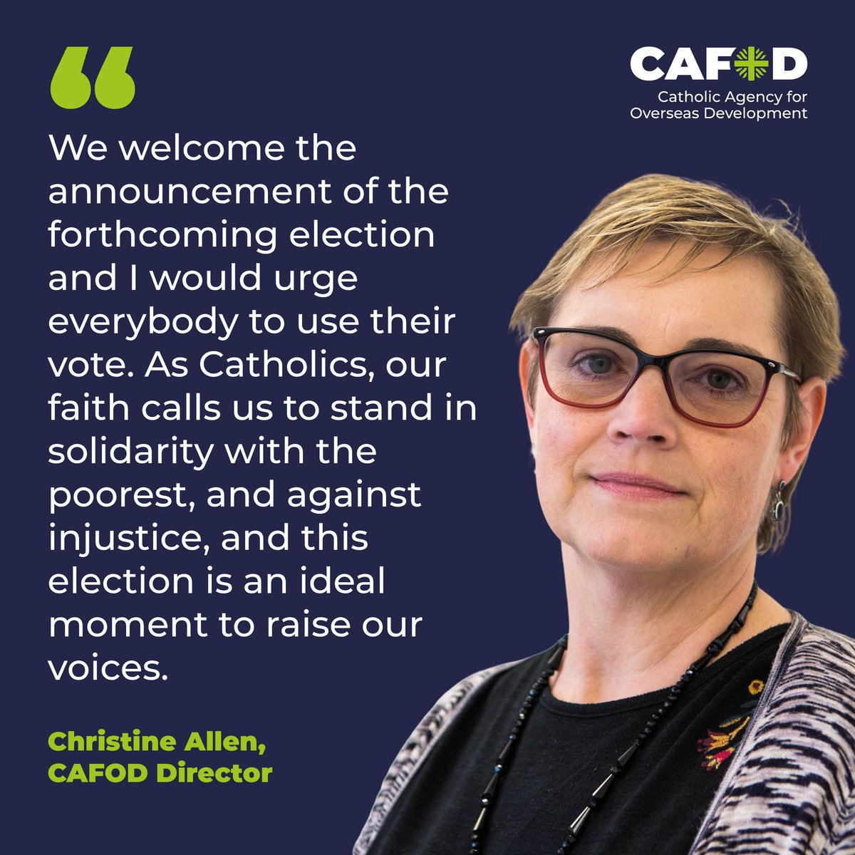 CAFOD (@cafod) on Twitter photo Our Director <a href="/CDenchN21/">Christine Allen Dench</a> on yesterday's announcement that there will be a General Election on 4 July.
Read her comments in full on the importance of Catholics taking part and making their votes count towards creating a fairer society. ⤵️
thetablet.co.uk/news/18799/cat… Our Director <a href="/CDenchN21/">Christine Allen Dench</a> on yesterday's announcement that there will be a General Election on 4 July.
Read her comments in full on the importance of Catholics taking part and making their votes count towards creating a fairer society. ⤵️
thetablet.co.uk/news/18799/cat…