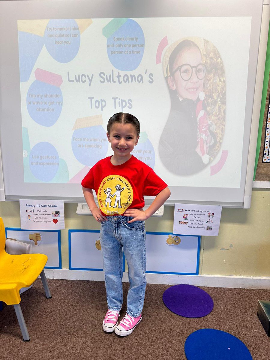 Today, one of our deaf young people supported Lisa at <a href="/Logans_Primary/">Logans PS and NC</a> to deliver sessions on Deaf Awareness!

We’d like to say a huge thank you to <a href="/StPatsPS/">St. Patrick’s Primary and Nursery</a> for being so supportive and encouraging of Lucy and her passion to help other deaf children 💛🌟#DeafAwareness #Deaf #BSL