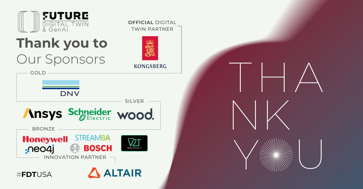 FutureOilGas's tweet photo. 🙌 Today is the day! We’re thrilled to kick off the Future Digital Twin & Generative AI Conference! Get ready for an incredible day of learning, networking and innovation.

Join us at Norris Conference Centers - Houston/CITYCENTRE, just off sky bridge near The Moran Hotel – 3rd floor - to the Red Oak Ballroom entrance.
816 Town and Country Blvd, Suite 210, Houston, TX 77024

👏 👏 A huge thank you to our amazing sponsors for making this event possible:

Official Digital Twin Partner: Kongsberg Digital
Gold Sponsor: @DNV_Group
Silver Sponsors: @ANSYS, @SchneiderElec, @Woodplc
Bronze Sponsors: @honeywell, @neo4j, @streamba, @V2Tdigital
Innovation Partner: @Altair_Inc

We couldn't do it without your support. Let's make this a conference to remember!

#FDTUSA #AI #oilgas #energy