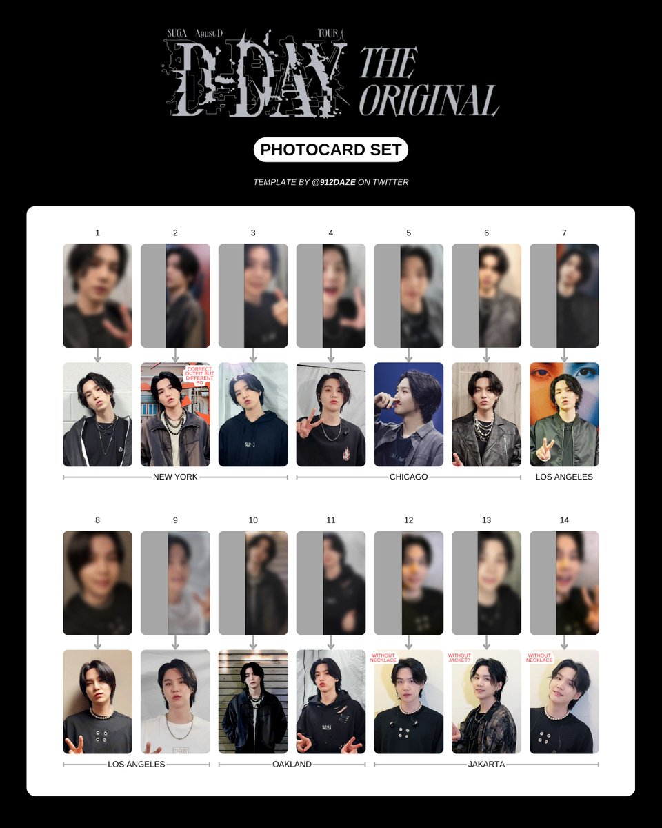 BTS SUGA AGUST D D-DAY PC PHOTOCARDS WISHLIST TEMPLATES✨ [NEW