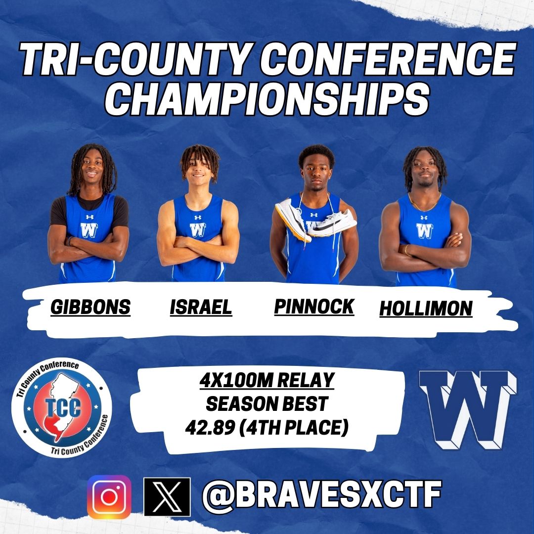 bravesxctf's tweet photo. ⚡️TCC CHAMPIONSHIPS⚡️

MEDAL WINNERS:
🔵David Kershner-3200m
⚪️Connor Auge-3200m
🔵Gibbons, Israel, Pinnock, Hollimon-4x100m Relay https://t.co/kYCeO4E0Me