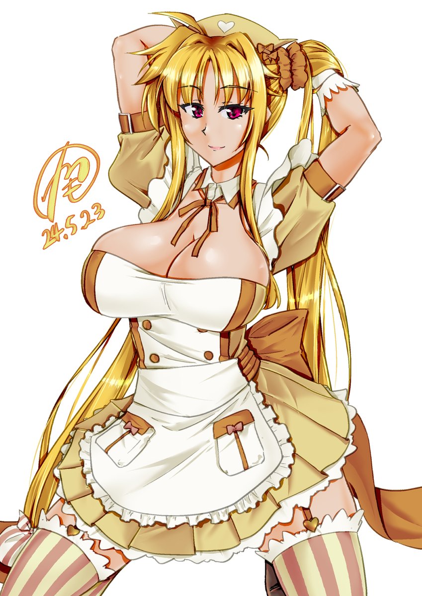 コラボのナースのやつのフェイトさん描いた 