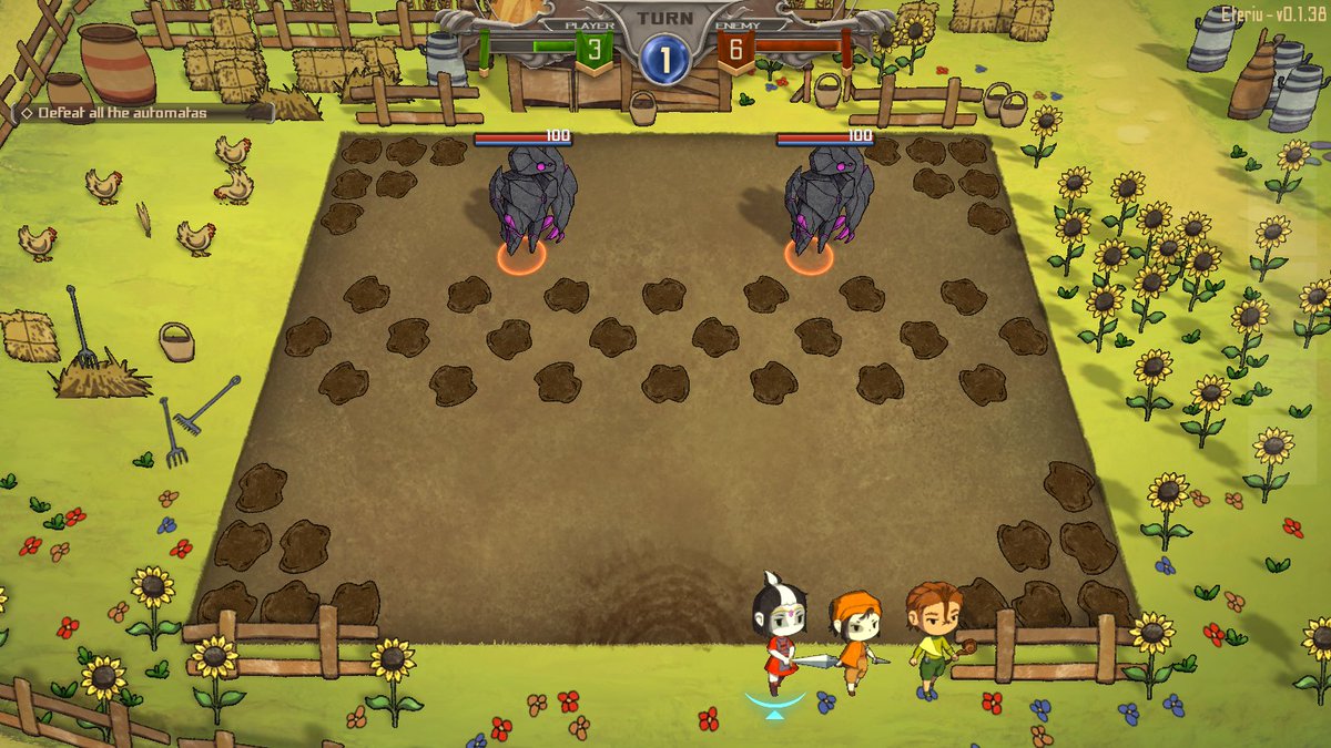 EteriuGame's tweet photo. @OceanDriveGames ⚔️#TurnBasedThursday⚔️

Finished 2 stages, where Automata are introduced, the farm is a small secondary story branch in Eteriu

The muddy patches will decrease your speed! 😱

Discord => https://t.co/vzFNLpVWIe

#gamedev #indiedev #indiegame #jrgp #rpg #turnbased #madewithunity https://t.co/21tR3s7lRn
