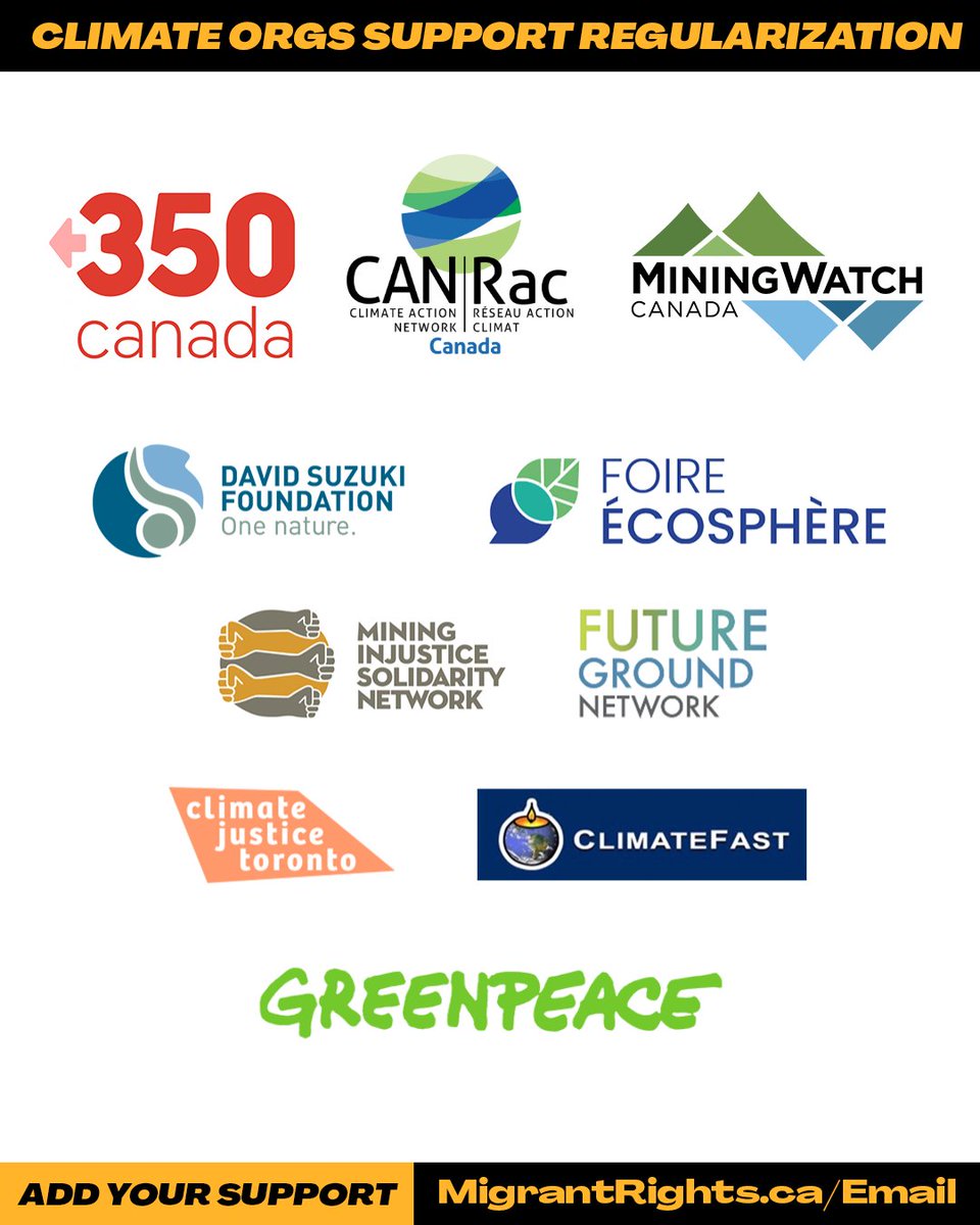 500+ organizations and millions of people who value fairness and equality support a regularization program guaranteeing permanent resident #StatusForAlll. These are some of those organizations.

Join us! Send an email to PM <a href="/JustinTrudeau/">Justin Trudeau</a> right now: MigrantRights.ca/Email

1/2