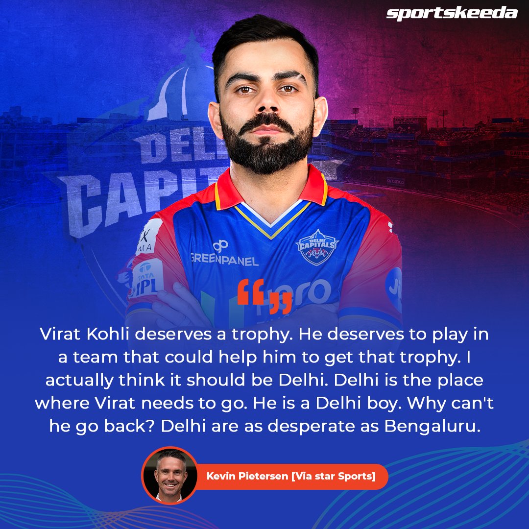 Do you agree with Kevin Pietersen that Virat Kohli should leave RCB and play for a different franchise to win the IPL trophy? 🏆👀

#IPL2024 #ViratKohli #DelhiCapitals #CricketTwitter