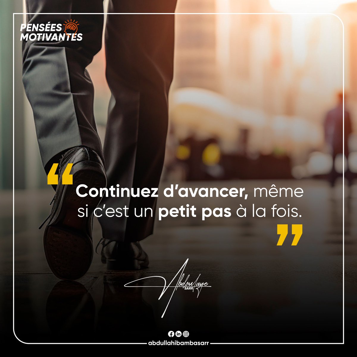 abdullahibamba's tweet photo. Souvenez-vous que chaque petit pas que vous faites aujourd'hui vous rapproche de votre objectif final. Alors, gardez le cap, restez motivé et avancez, même si c'est un petit pas à la fois.

#Motivation #Persévérance #Objectifs #Inspiration #Avancer https://t.co/8pCBn6fIwI