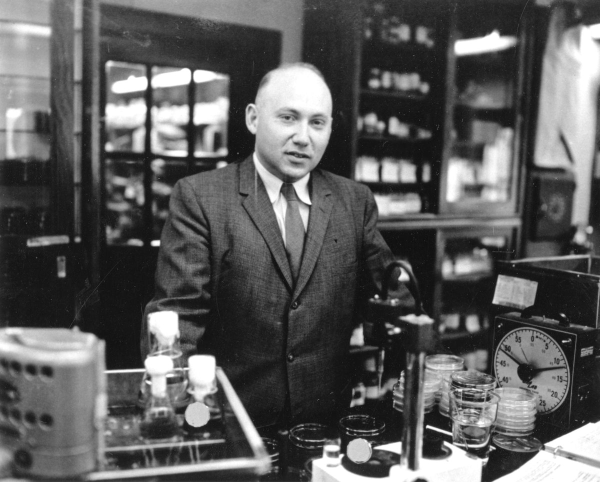 At the age of 33, Joshua Lederberg won the 1958 Nobel Prize in Medicine for discovering that bacteria can mate and exchange genetic material, a process known as bacterial conjugation. He was born on May 23, 1925. 

This discovery was crucial in understanding how genetic