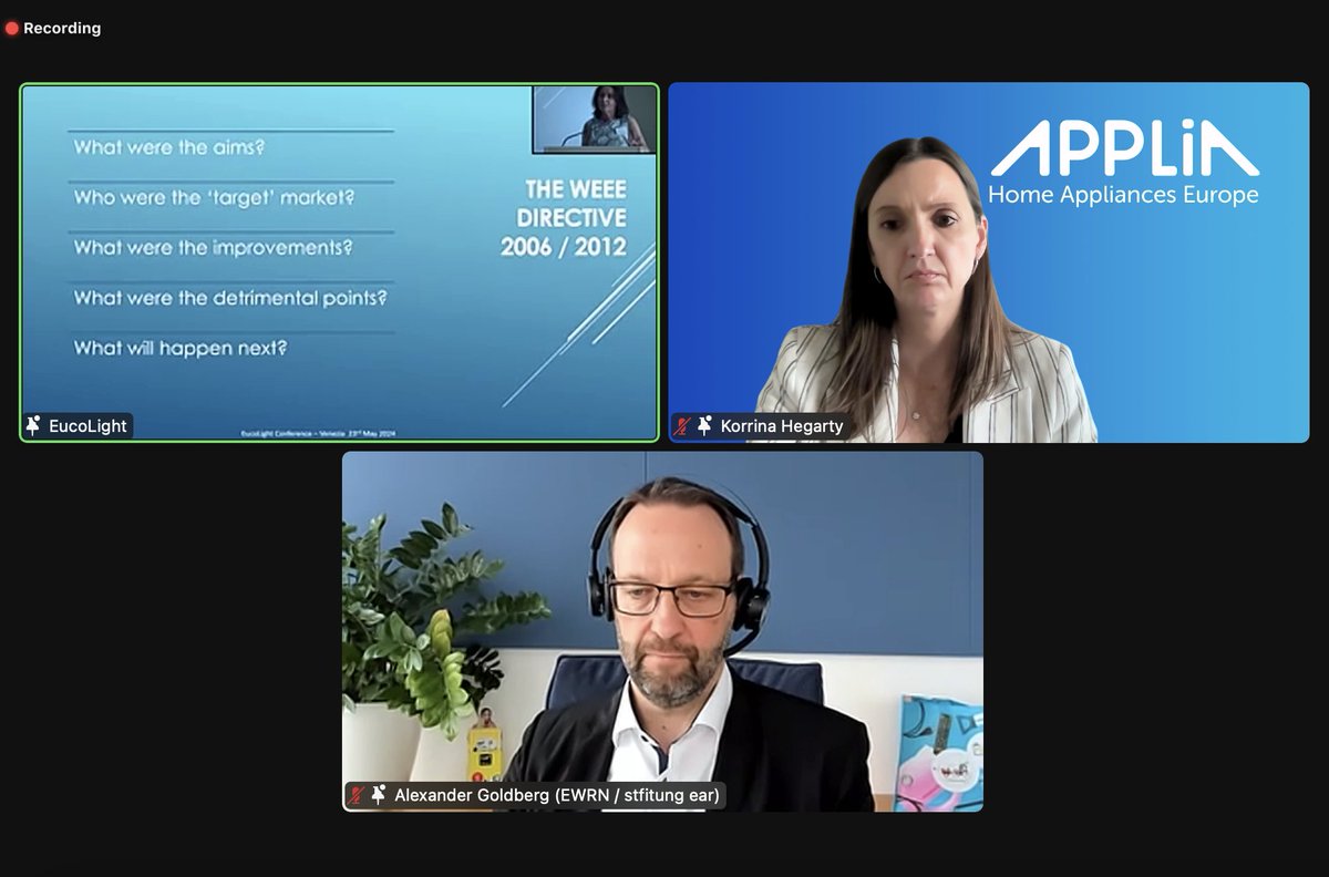 🔍 <a href="/EucoLight/">EucoLight</a> Conference 2024 took place today, engaging various stakeholders to highlight crucial aspects of the Waste from Electrical and Electronic Equipment Directive’s ongoing evaluation.

Our Environment Policy Senior Director, <a href="/KorrinaHegarty/">Korrina Hegarty</a>, presented APPLiA’s insights