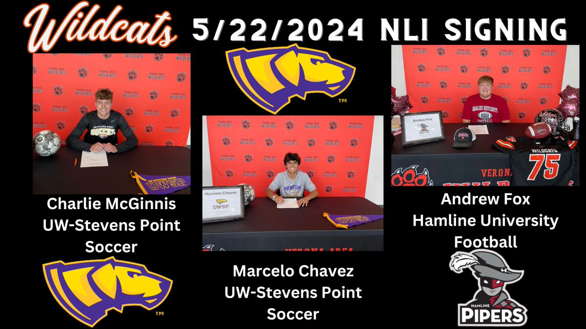 Congratulations to our 6 individuals who signed to play their respective sport at the next level! #GoCats <a href="/VAHSwildcats/">VeronaAreaHighSchool</a>