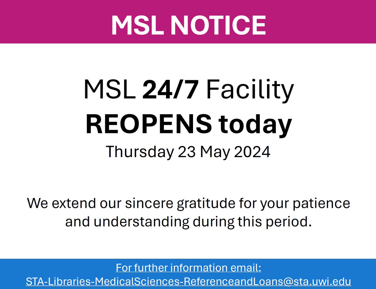 Faculty of Medical Sciences, The UWI, St Augustine (@fmsuwista) on Twitter photo 