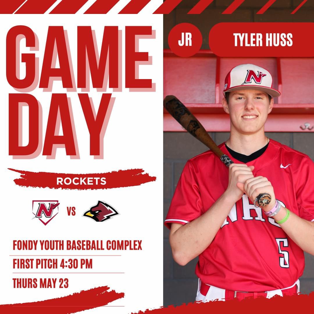 The Rockets travel to Fond du Lac today for their final conference game of the season!! 🚀🤍⚾