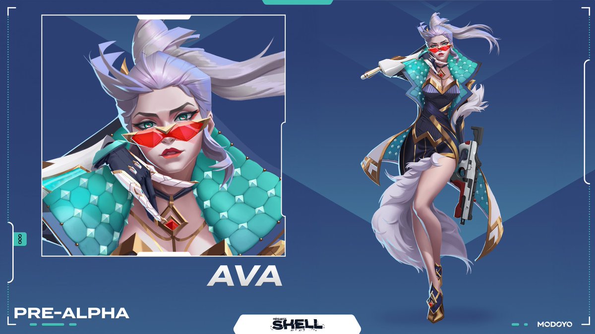 Meet Ava - Project Shell's very own opulent perfectionist! ✨

Curious what her abilities are?
You'll get the chance to try Ava out in our summer playtest coming soon - make sure to sign up here:

modoyo.com/playtest