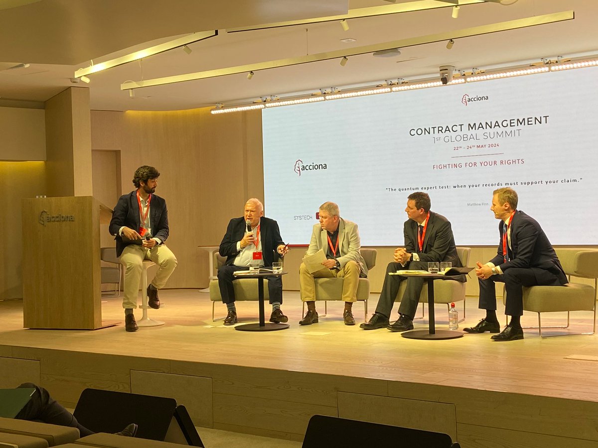 ACCIONA_EN's tweet image. Today we held the second session of the Contract Management 1st Global Summit. This time, the event focused on the theme &quot;Fighting for your rights&quot; with some renowned speakers 👇