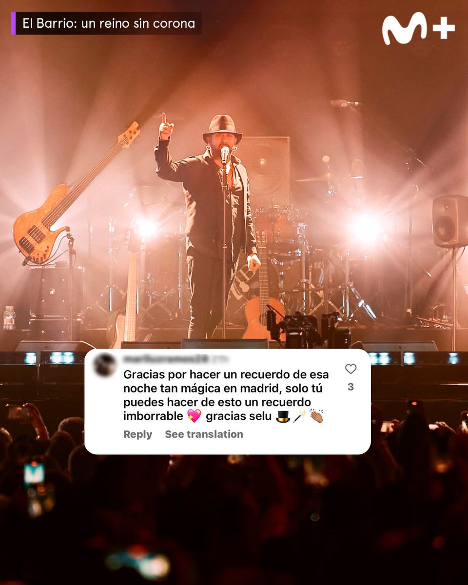 MovistarPlus's tweet photo. Si quieres disfrutar de uno de los conciertos más memorables del Wizink, no te pierdas #ElBarrio #UnReinoSinCorona, ya disponible en MovistarPlus+ 
🎩Y tú, ¿qué concierto de El Barrio nunca olvidarás?
@elbarrioficial https://t.co/vlQmrQPeAg