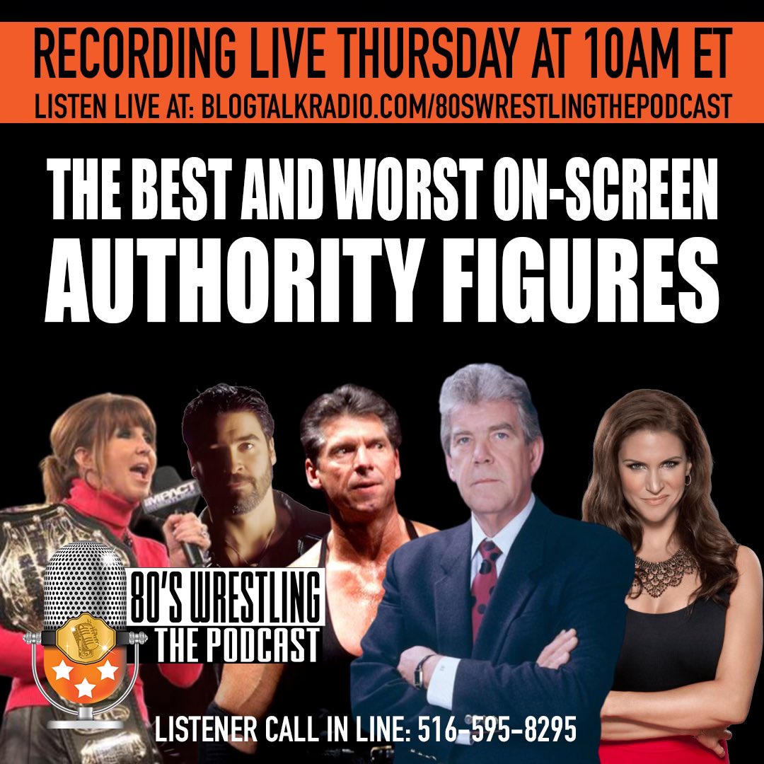 Join us live this morning on 80s Wrestling: The Podcast as we look at Pro Wrestling Authority Figures! Who was your favorites and not so favorites?! Broadcasting live starting at 10AM ET! Call in at (516) 595-8295 and share your thoughts! You can listen live at: