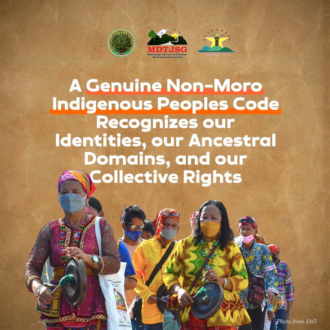 lrcphl's tweet photo. The Non-Moro Indigenous Peoples (NMIP) political structures in the Bangsamoro region call for a rights-based, comprehensive, and genuine IP Code that recognizes and expedites their native titles, ancestral domains, and distinct identities.

Read: https://t.co/SfNTrzuJBk
#IPRights https://t.co/xJpzYf0O7z