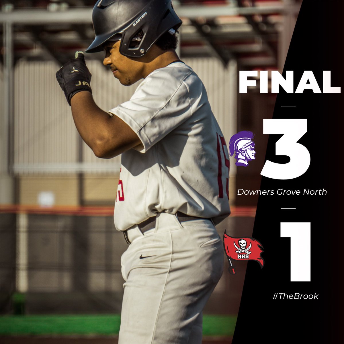 Final score from Bolingbrook is 3-1. Danny Basalone pitched 5 1/3 innings and struck out 6. Proud of our players for the way they represented our community, school, and program both on and off the field. #BrookBoys #Family