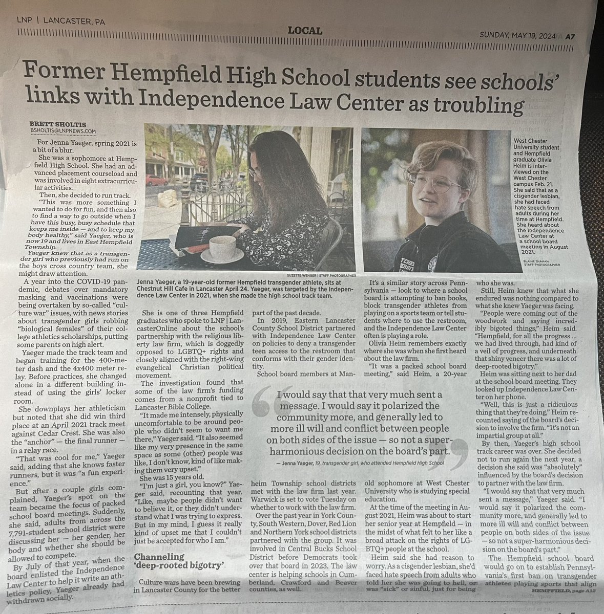 Loved seeing my story package in the Sunday paper. You’d be hard-pressed to find a better looking print newspaper in Pennsylvania, or a thicker Sunday edition.