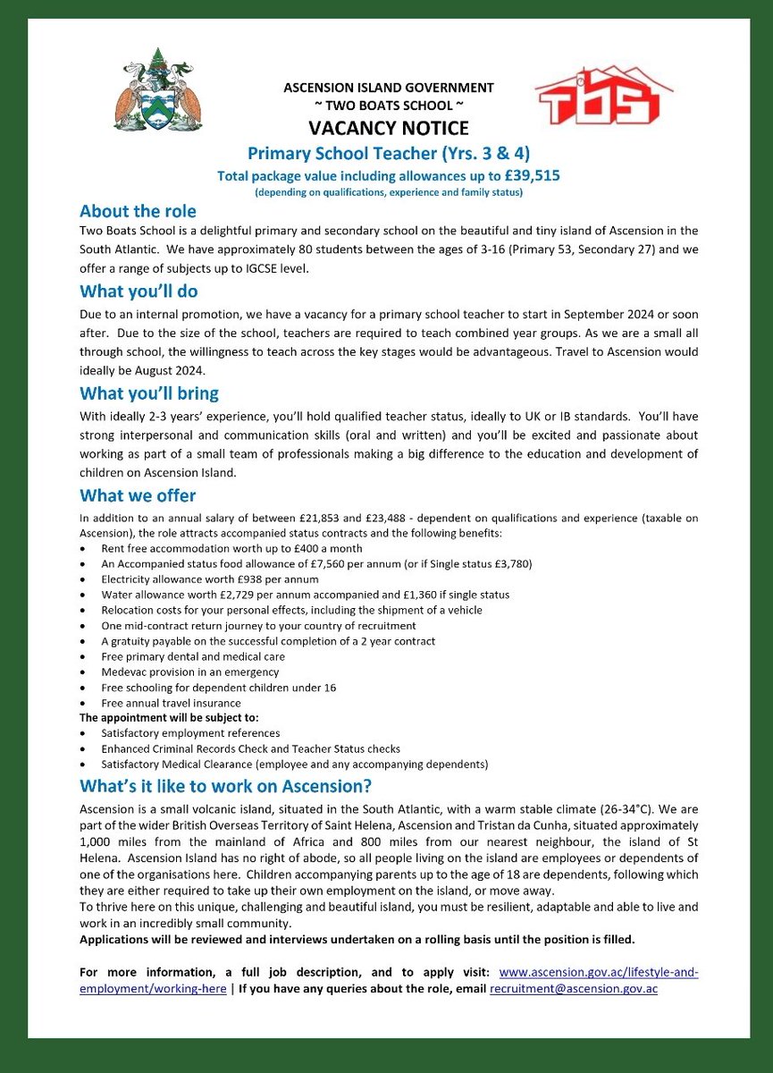 Ascension Island Government Recruitment tweet media