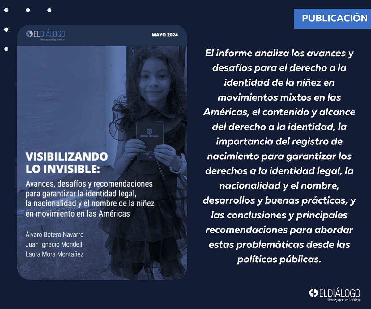 PrealEd's tweet photo. 📘🌎 NUEVO INFORME

Visibilizando lo invisible: Avances, desafíos, y recomendaciones para garantizar la identidad legal, la nacionalidad y el nombre de la niñez en movimiento en las Américas, por @alvarobotero8, @Juan_Mondelli, y #LauraMora

🔗 Enlace: https://t.co/KYQ0QaP7cK https://t.co/Z9oOlWrS3T