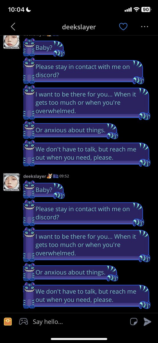 avenderys's tweet photo. heyyyyy. 💖 what about these, bestie? bestie, remember how you wouldn’t leave after i told you to leave me alone? bestie, remember how i UNFRIENDED you on discord and you came running to me with another account? remember how you messaged my ex to harass them as well? https://t.co/ggGqBEpn47