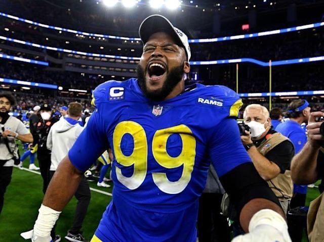 Happy 33rd birthday, Aaron Donald! His career stats… • 10 seasons (154 games) • 543 tackles, 176 TFL • 260 QB hits, 111 sacks • 24 FF, 7 FR • 21 PD, 1 safety • 10x pro bowler, 8x 1st team all-pro • 3x DPOY, 2014 DROY • Super Bowl LVI champion