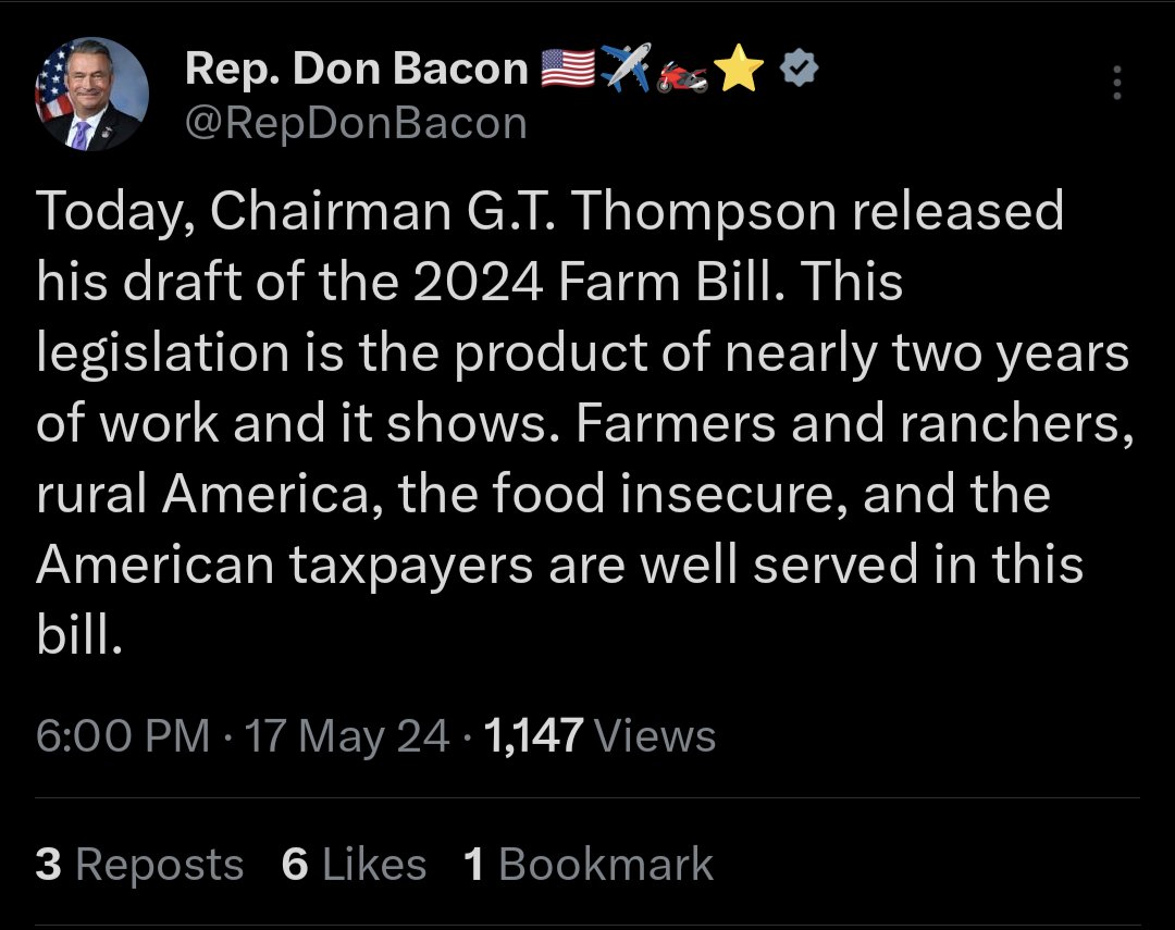 AngieLauritsen's tweet photo. Since this @NE_Examiner article was published, I have had peeps reaching out and asking me where our congressman (Bacon) is at on cutting $30 BILLION from hungry kids. 
Well. Here's a recent tweet he put out on the subject... #NE02 #NotNebraskaNice 
https://t.co/M03n1jWTYw https://t.co/6yfSxViBhV