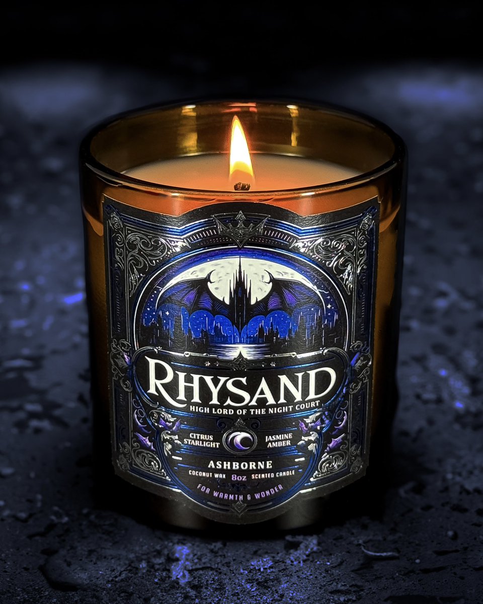 AshborneCo's tweet photo. There you are, I’ve been looking for you. 💙🦇 Rhysand is finally here, which marks the very beginning of our ACOTAR line. 🌌 

Rhysand smells of Citrus - Starlight - Sea - Amber - Jasmine 🕯️

https://t.co/5eHSCEafw7

#ACOTAR https://t.co/07ifjko9ox