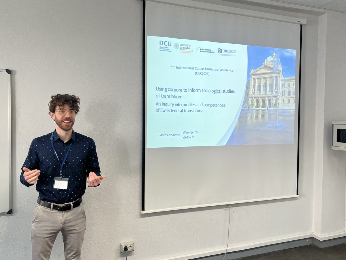 <a href="/Pa_Canavese/">Paolo Canavese</a> giving a talk on the usefulness of #corpus data for sociological studies of  translation, based on some findings from his SNSF-funded project on Swiss federal translators’ profiles and needs at the 15th International Corpus Linguistics Conference  organised by <a href="/ULPGC/">ULPGC</a>