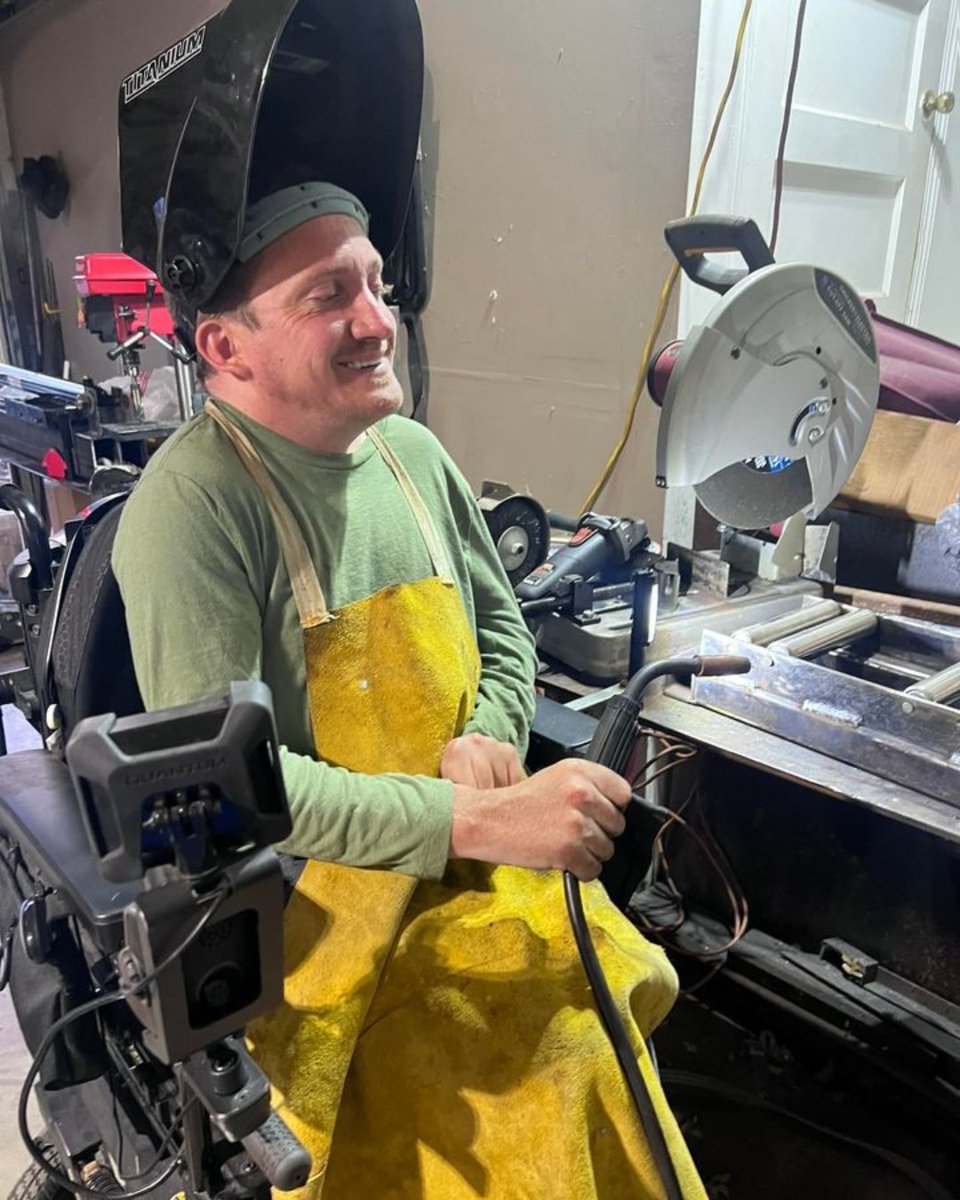 QuantumRehab's tweet photo. Keith is bringing us into his workshop today!
He's diving right into an awesome project using his 4Front 2 with 10" of power adjustable safe seat elevation.
Any guesses on what he's working on? ๐ ๏ธ
#QuantumRehab #4Front2 #SeatElevation #Welding @keith.russell90 https://t.co/OlM23EPkhd