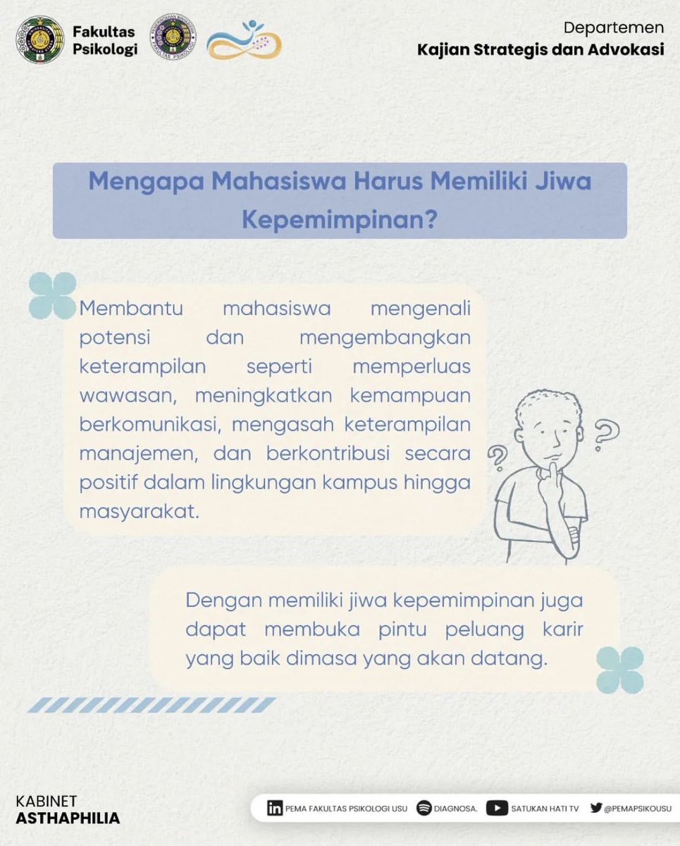 pemapsikousu's tweet photo. [PEMILIHAN KETUA BEM PSIKOLOGI 2024-2025]
Halo Bestie Kastrad, tidak terasa periode pendaftaran calon kandidat ketua BEM Psikologi USU &amp; wakil ketua BEM Psikologi USU 2024-2025 akan dilaksanakan. https://t.co/ZG2iCqSaGR