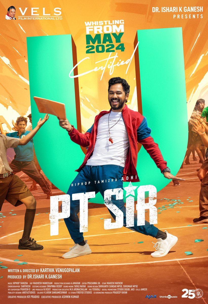 murukalaya's tweet photo. PTSir From Tomorrow

Film by @karthikvenu10
A @hiphoptamizha Musical 🎶 
#HHT25 @VelsFilmIntl @IshariKGanesh @kashmira_9 @madheshmanickam 

Show timings 10.30AM|2.10PM|6.15PM| 10.06PM 
Book your tickets 🎟 and enjoy the show 💥💥 https://t.co/r426ZKtOZy