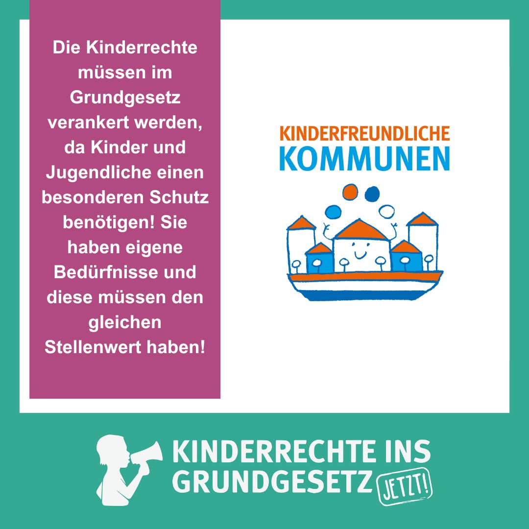 kf_kommunen's tweet photo. Es gibt viele Gründe, warum #Kinderrechte in das #GG aufgenommen werden sollten - hier sind einige: #Repräsentanz,  Gleichwertigkeit, #Mitsprache, Schutz der Bedürfnisse &amp; Stärkung der #Demokratie, denn
Kinder &amp; Jugendliche sind ein selbstverständlicher Teil unserer Gesellschaft! https://t.co/vNLc96ScG9
