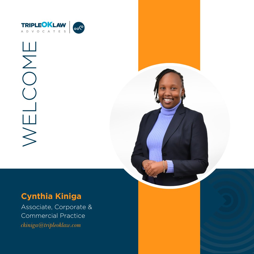 TripleOKLawLLP's tweet photo. We are excited to introduce Cynthia Kiniga, one of our newest Associates in the Corporate &amp; Commercial Practice! Cynthia joins us after the successful completion of our pupillage program, 

#SeeBeyond #NewAssociate #TripleOKLawLLP https://t.co/MiuPC3kwg0