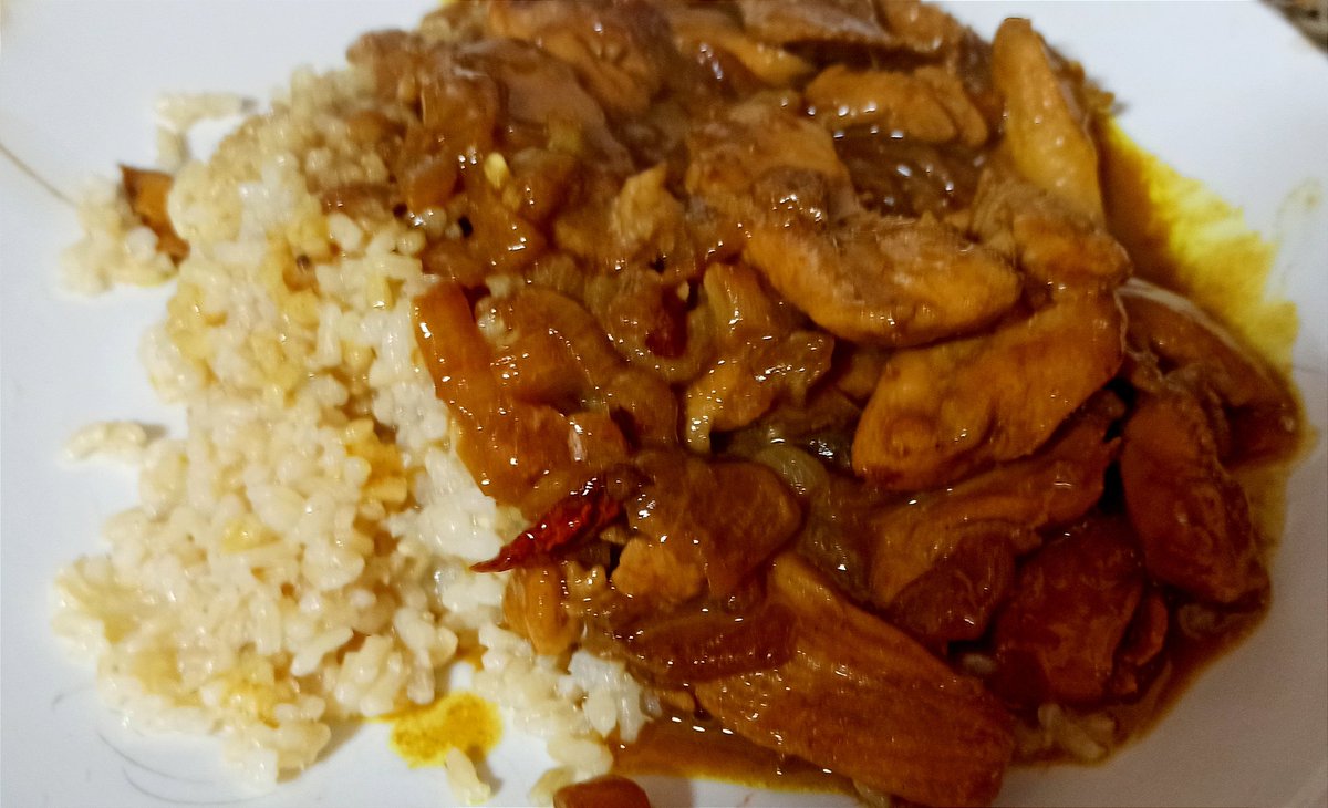 Maybe I shouldn't be the one to say it, but the "oriental" chicken with soy, curry, cayenne, ginger and coconut milk that I make is outrageous 🤣🥇😋🈹㊗️🍛 soooooo good!!!!!