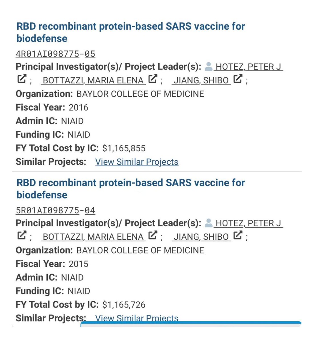 Dr. Hotez deceived the nation with frequent @CNN appearances meanwhile he was emailing David Mortens in Fauci's office on the Wuhan Lab SARS-CoV-2 creation and coverup. Hotez all the while had 2015-2016 bio-defense grants from @NIAIDFunding working with the Chinese on COVID-19