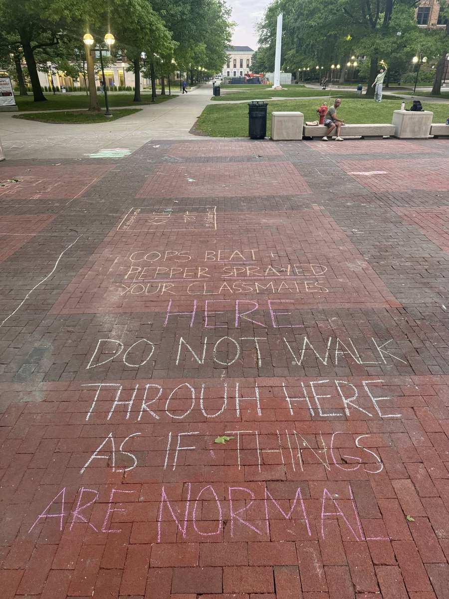 JVPumich's tweet photo. The Palestinian movement and the fight for liberation and divestment will never die, no matter what UMich or the police do to try to erase us. No business as usual during a genocide. Long live the Gaza solidarity encampment! 🇵🇸❤️🍉 https://t.co/yUCvV8ZsIw