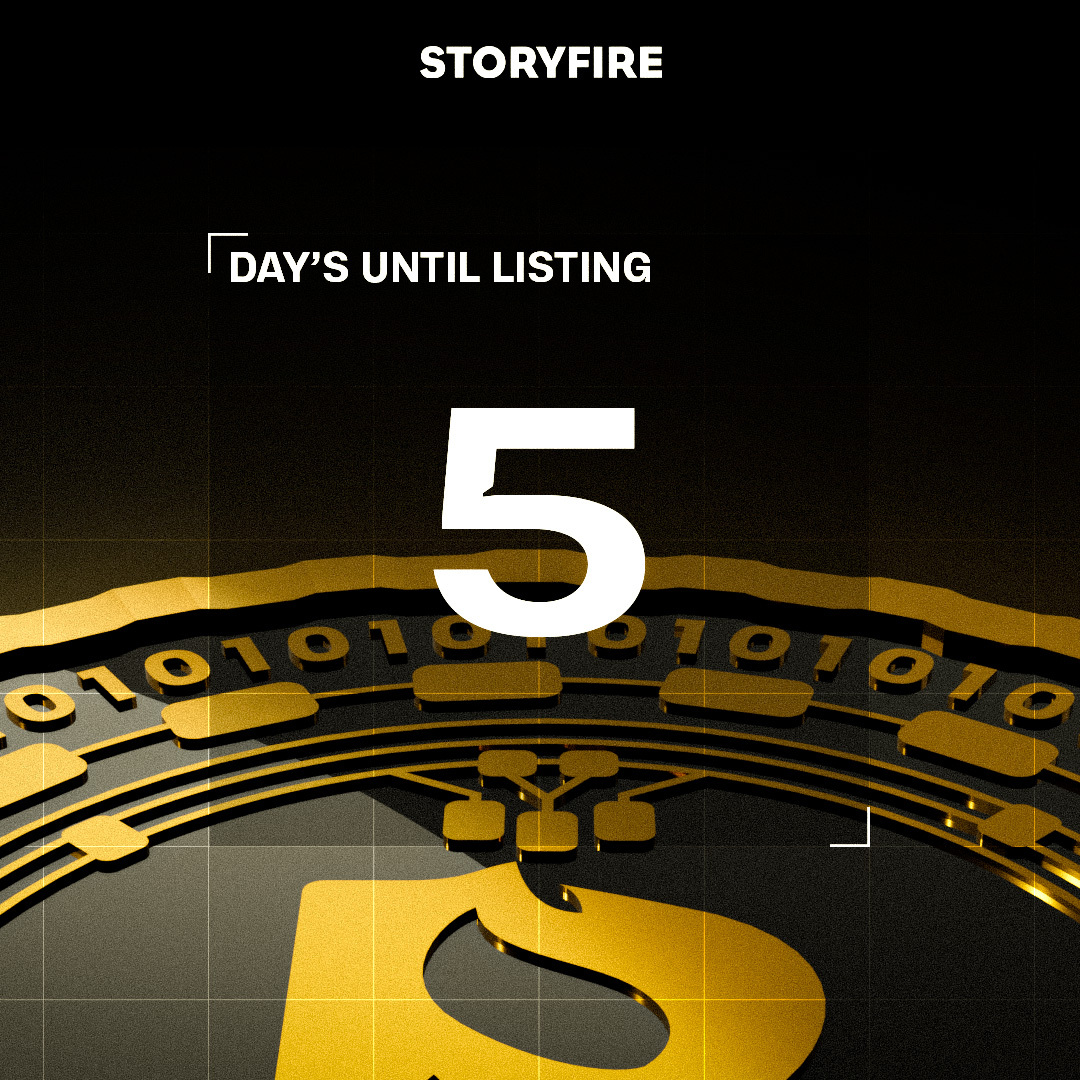 🚀 5 DAYS TO GO 🚀 Only 5 days until our next CEX listing! This will mean thats 2/3 of our exchange listings beginning with a ‘B’ live! 💥 Are you ready? 👀 Make sure you are 👉 linktr.ee/storyfire